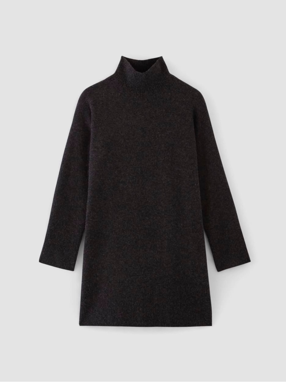 Everlane the Cozy Stretch Turtleneck Sweater Dress Grey wool blend L - Picture 7 of 7